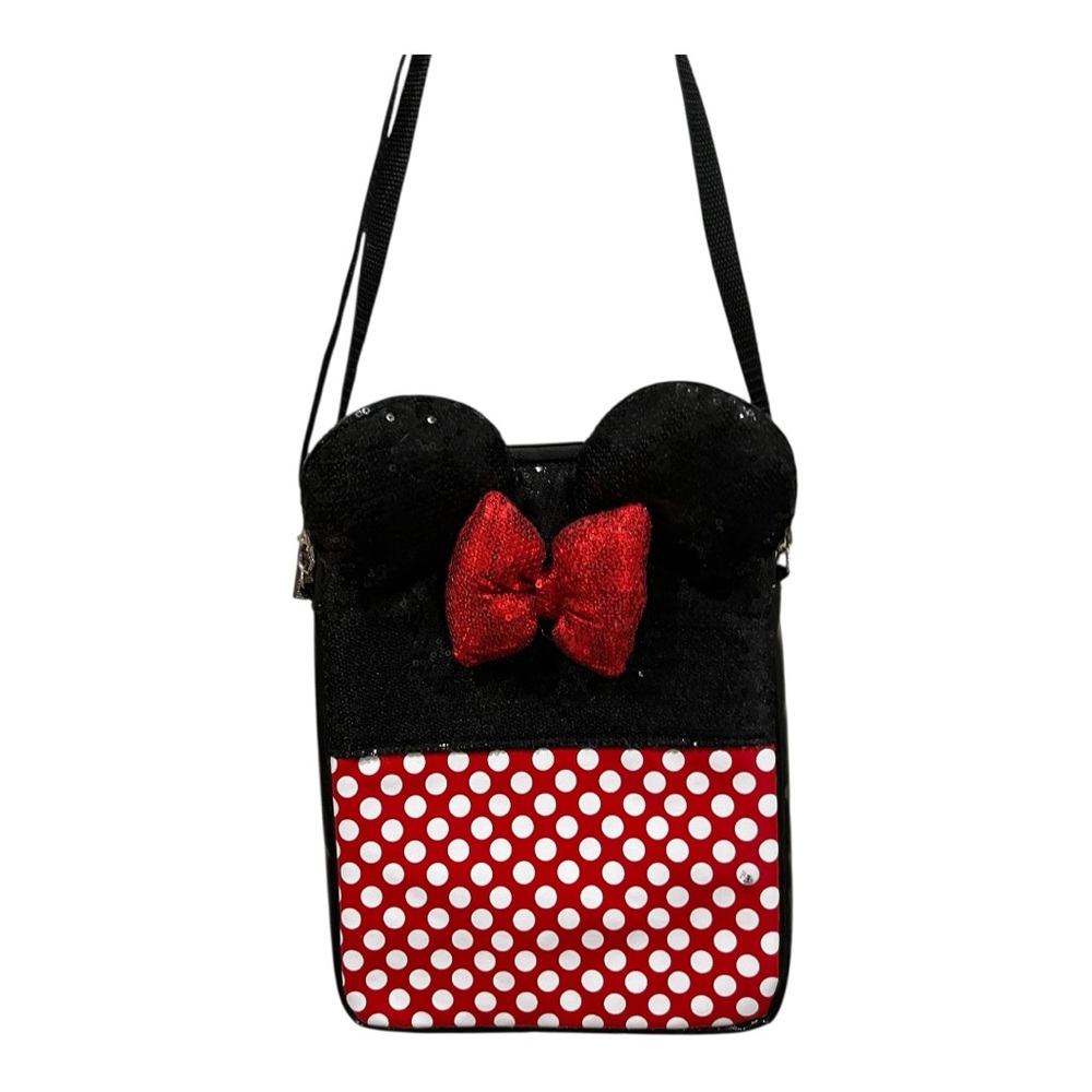 Disney Parks Mini Mouse sparkly polka dot crossbody bag tablet bag
